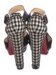 Christian Louboutin Suede Plaid Print D'Orsay Pumps