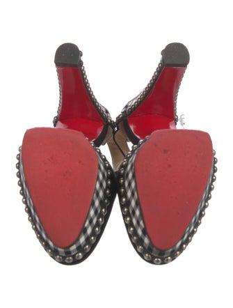 Christian Louboutin Suede Plaid Print D'Orsay Pumps