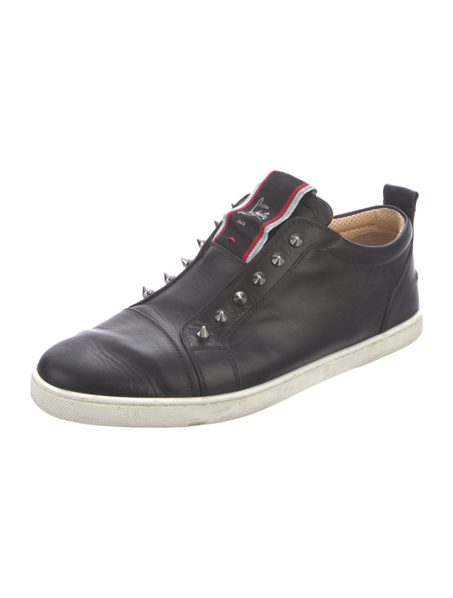 Christian Louboutin Spike Accents Leather Sneakers