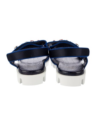 Christian Louboutin Satin Crystal Embellishments Slingback Sandals