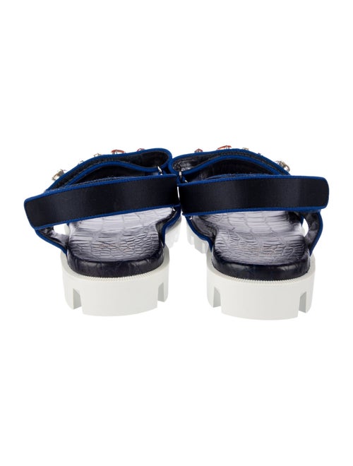 Christian Louboutin Satin Crystal Embellishments Slingback Sandals