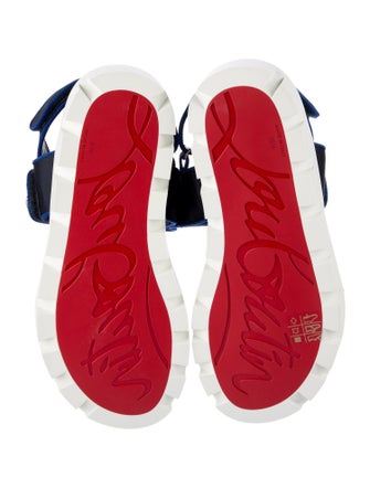 Christian Louboutin Satin Crystal Embellishments Slingback Sandals