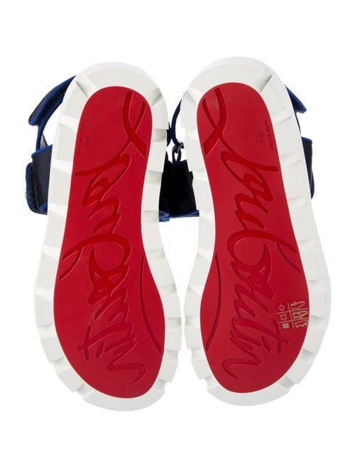 Christian Louboutin Satin Crystal Embellishments Slingback Sandals