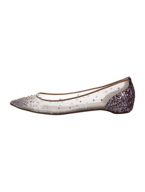 Christian Louboutin Mesh Glitter Accents Ballet Flats