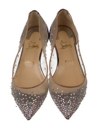 Christian Louboutin Mesh Glitter Accents Ballet Flats