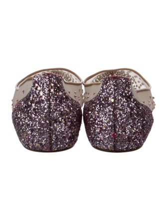 Christian Louboutin Mesh Glitter Accents Ballet Flats