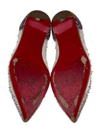 Christian Louboutin Mesh Glitter Accents Ballet Flats
