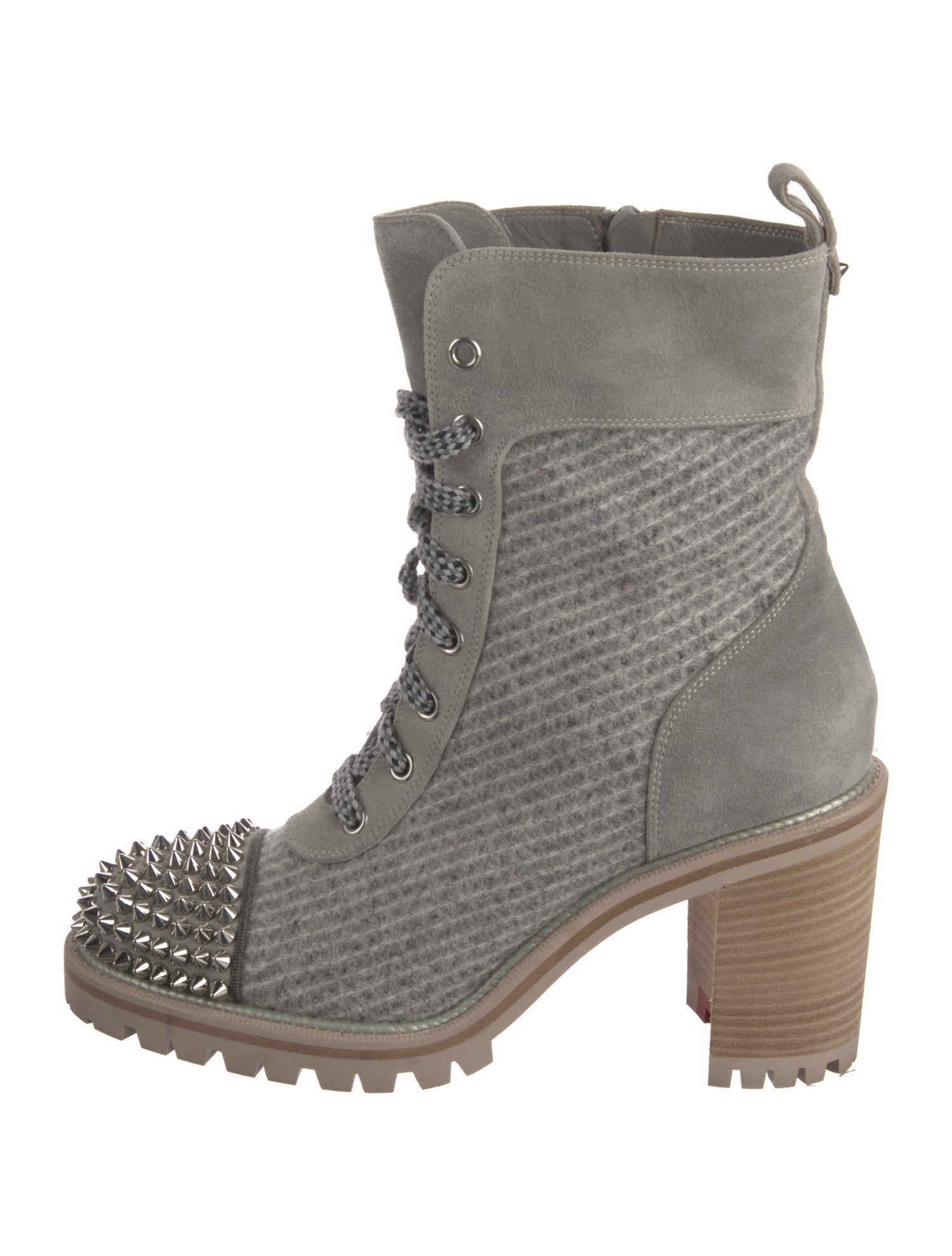 Christian Louboutin Spike Accents Wool Boots