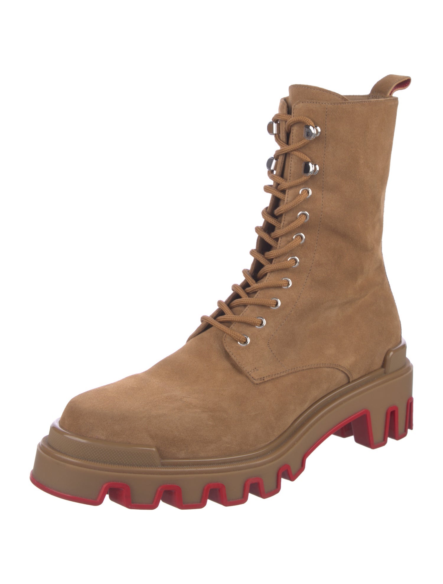 Christian Louboutin Suede Lace-Up Boots