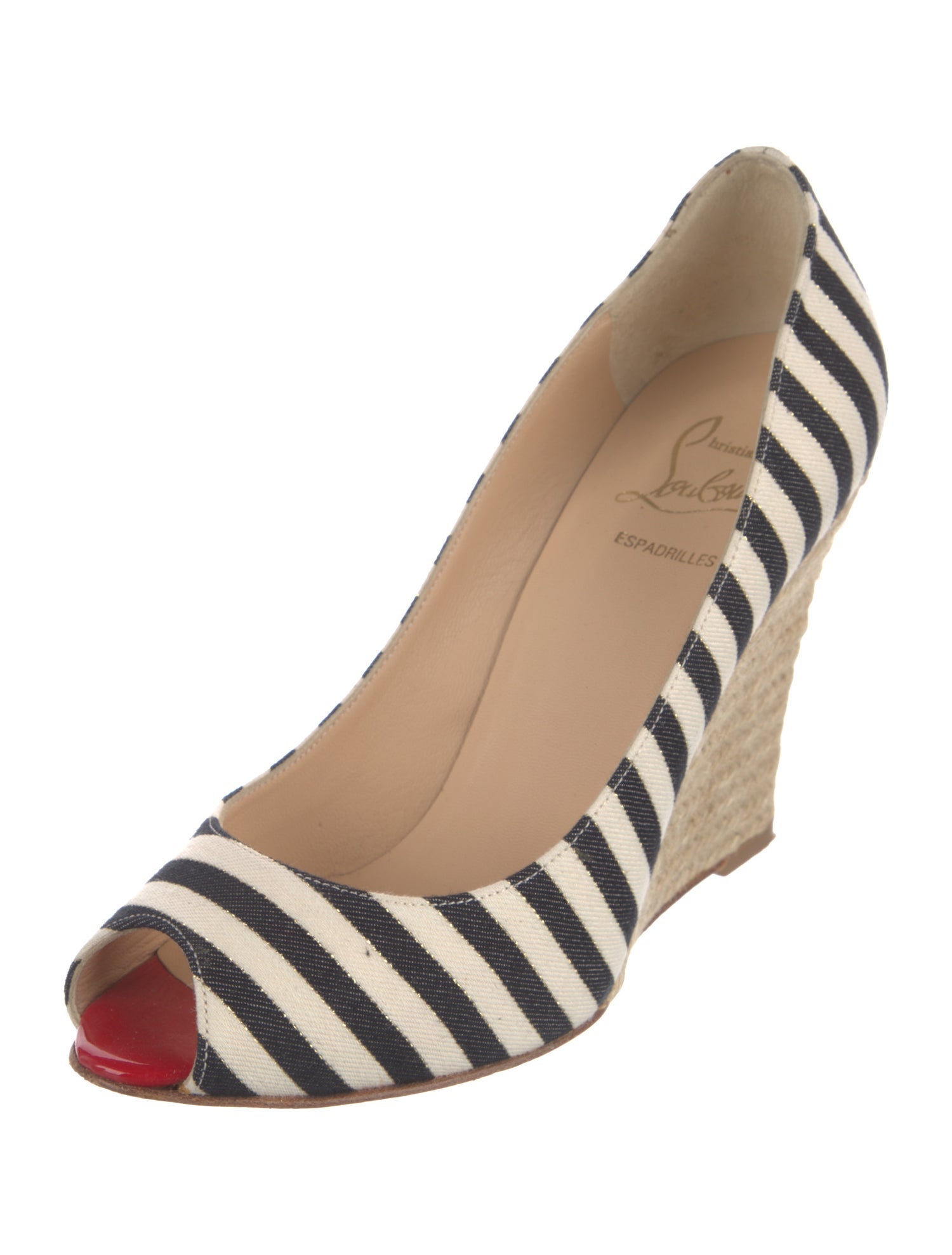 Christian Louboutin Canvas Striped Pumps