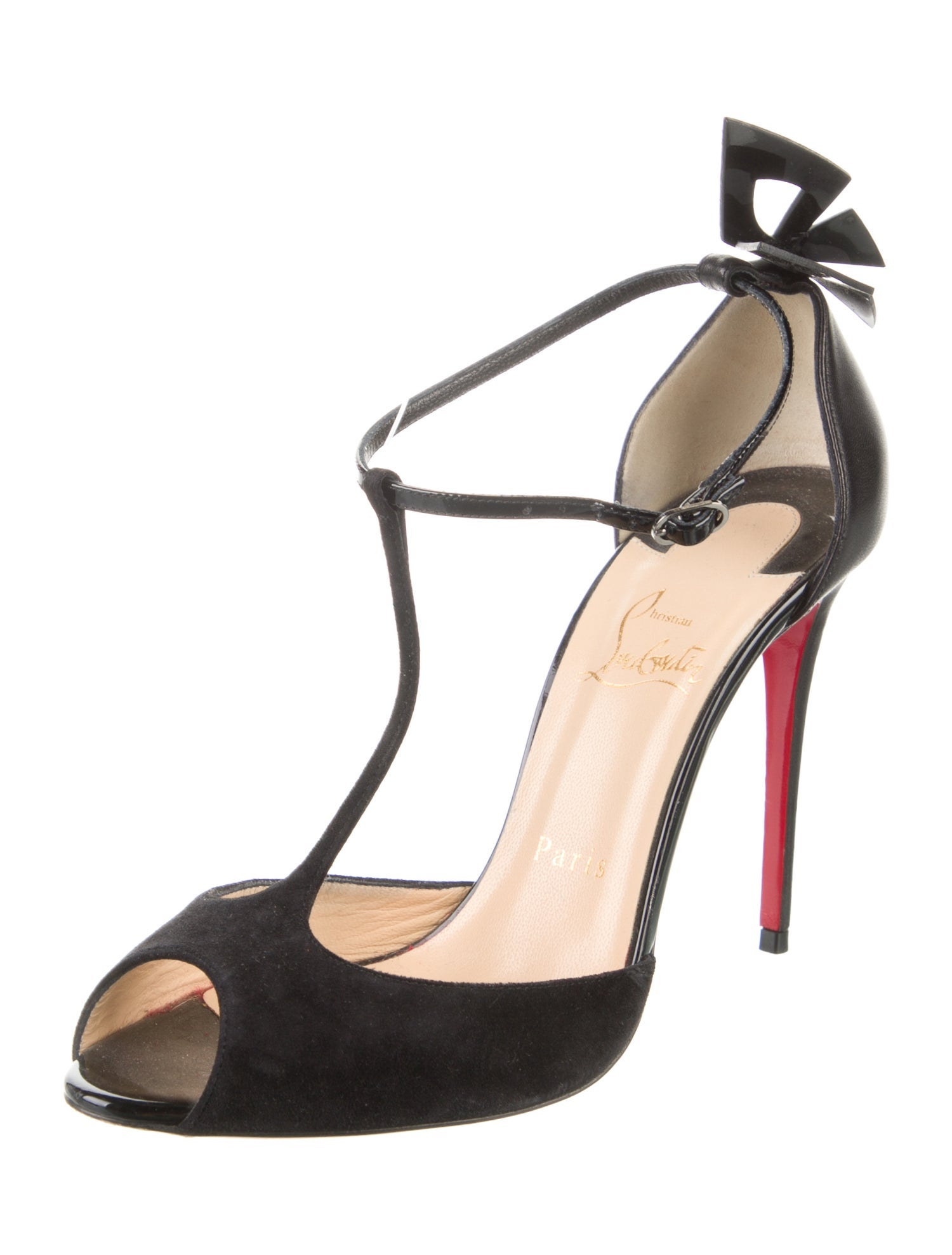 Christian Louboutin Suede T-Strap Pumps