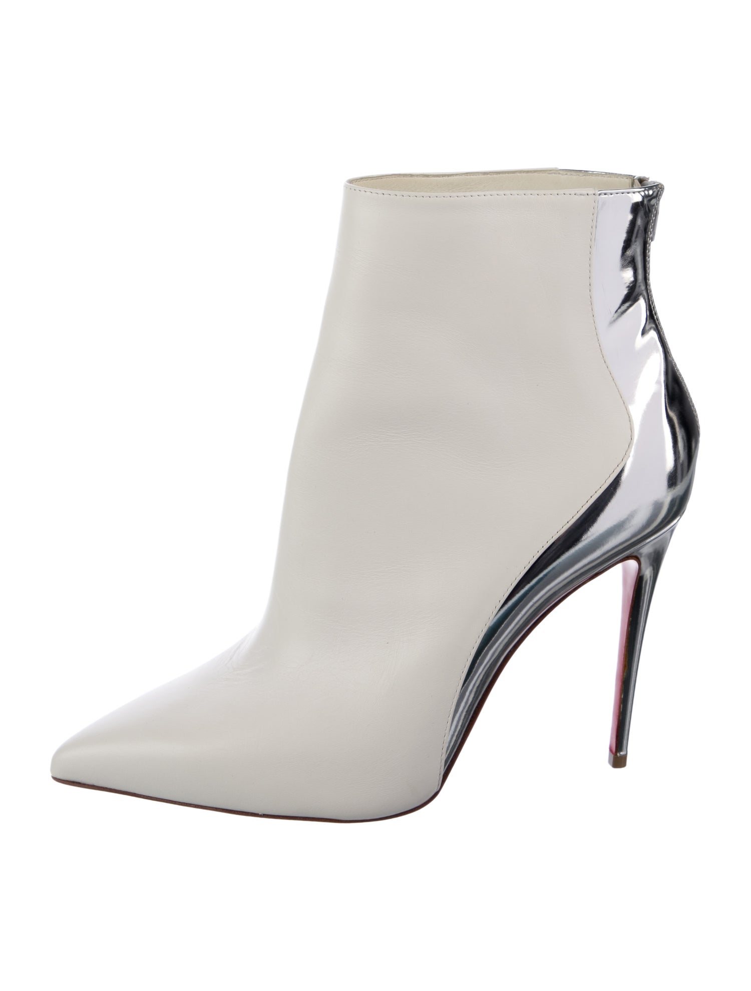 Christian Louboutin Leather Colorblock Pattern Lace-Up Boots