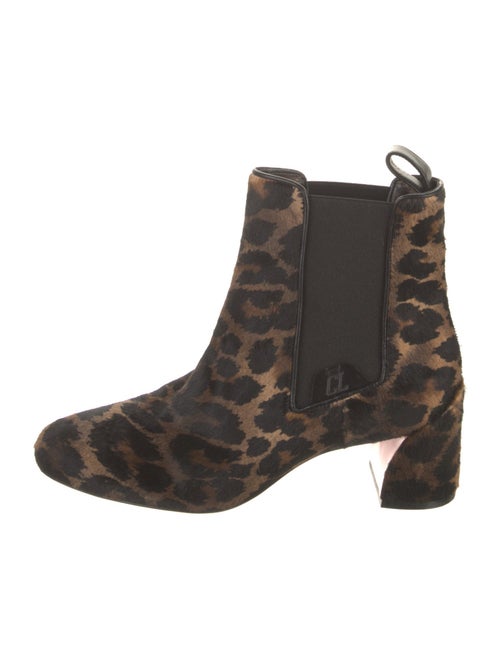 Christian Louboutin Ponyhair Animal Print Chelsea Boots
