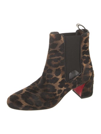Christian Louboutin Ponyhair Animal Print Chelsea Boots