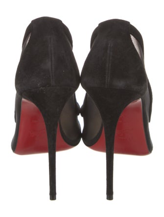 Christian Louboutin Suede Mesh Accents Pumps