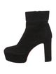 Christian Louboutin Suede Grosgrain Trim Boots