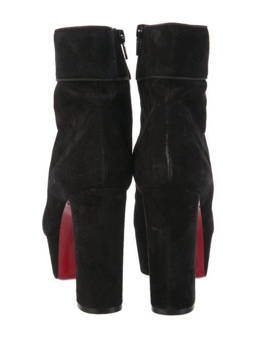Christian Louboutin Suede Grosgrain Trim Boots