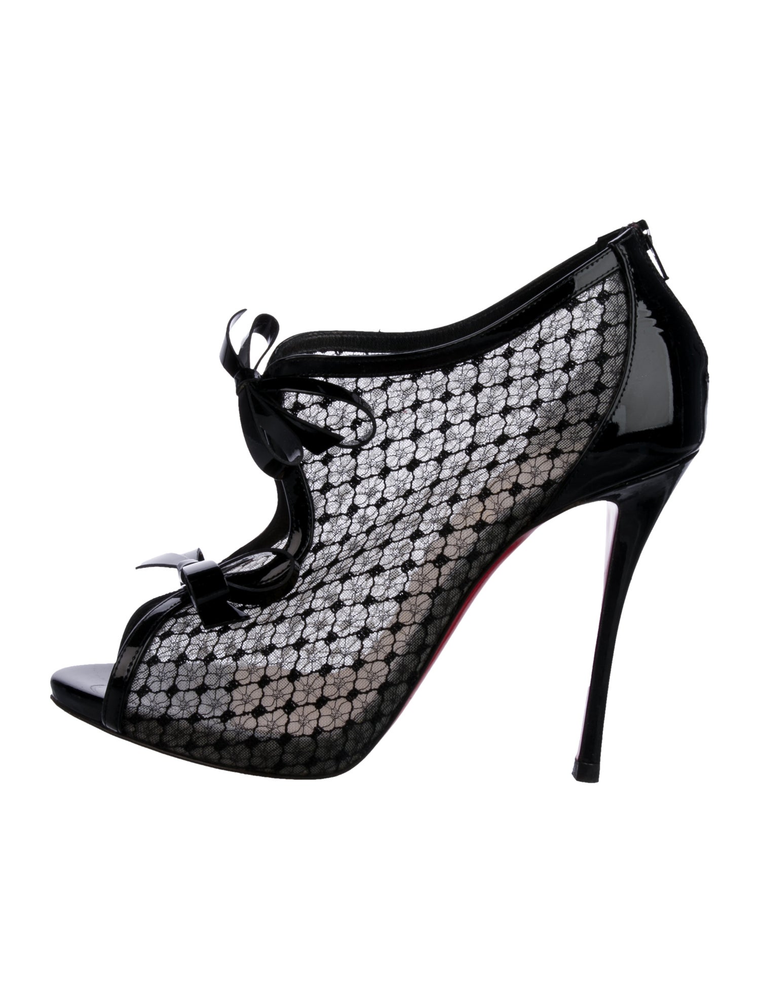 Christian Louboutin Patent Leather Lace Pattern Sandals
