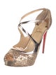 Christian Louboutin Mesh Mesh Accents T-Strap Pumps