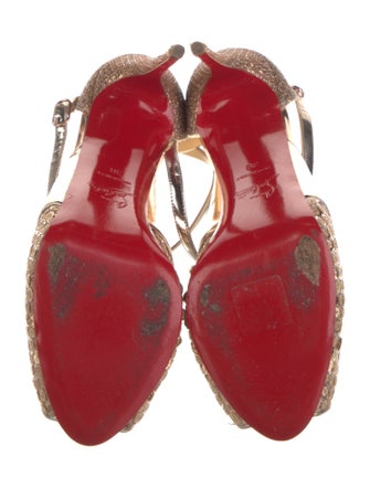 Christian Louboutin Mesh Mesh Accents T-Strap Pumps