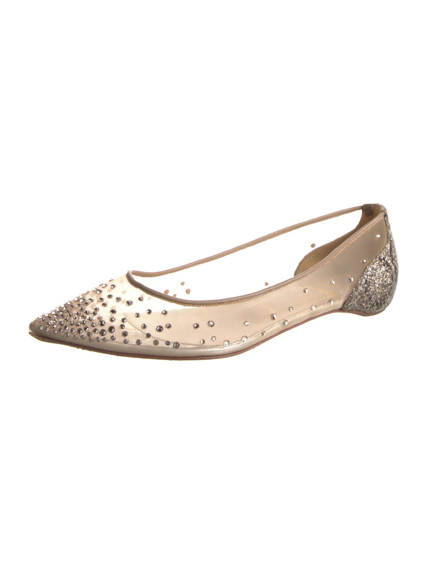 Christian Louboutin Mesh Glitter Accents Ballet Flats