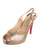 Christian Louboutin Glitter Glitter Accents Slingback Pumps
