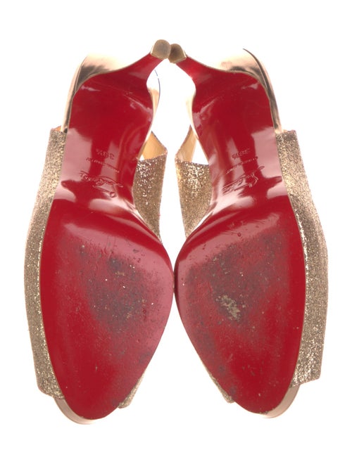 Christian Louboutin Glitter Glitter Accents Slingback Pumps