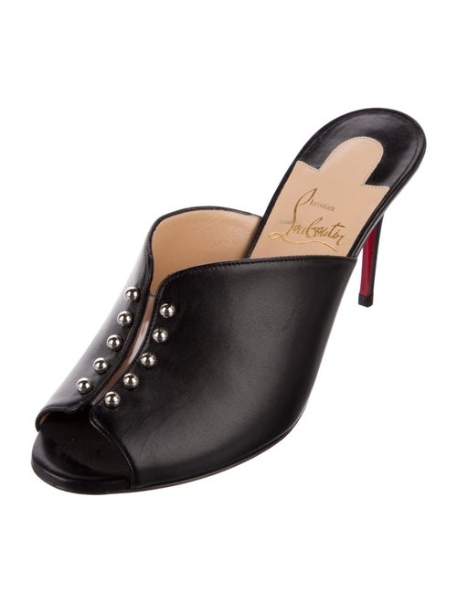 Christian Louboutin Leather Studded Accents Mules
