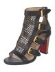 Christian Louboutin Leather Lasercut Accents Gladiator Sandals