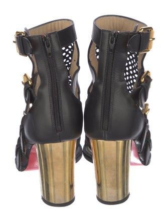 Christian Louboutin Leather Lasercut Accents Gladiator Sandals