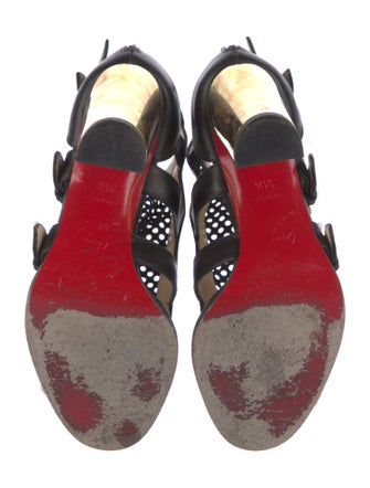 Christian Louboutin Leather Lasercut Accents Gladiator Sandals