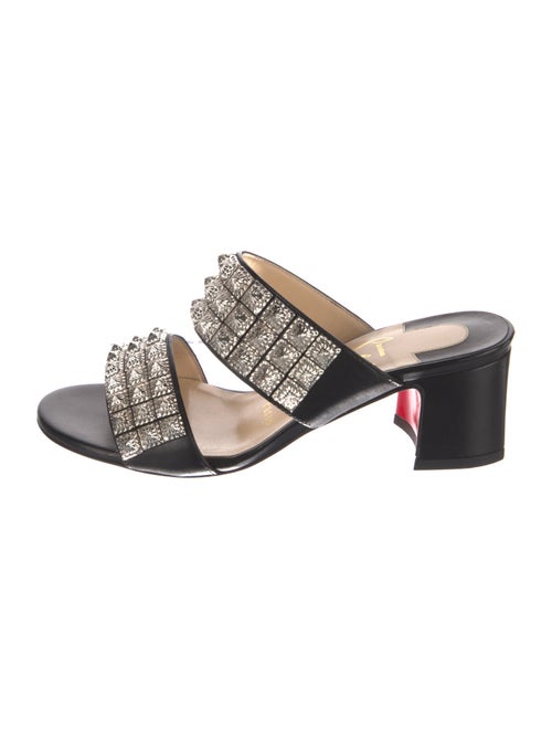 Christian Louboutin Leather Studded Accents Slides