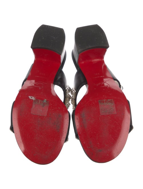 Christian Louboutin Leather Studded Accents Slides