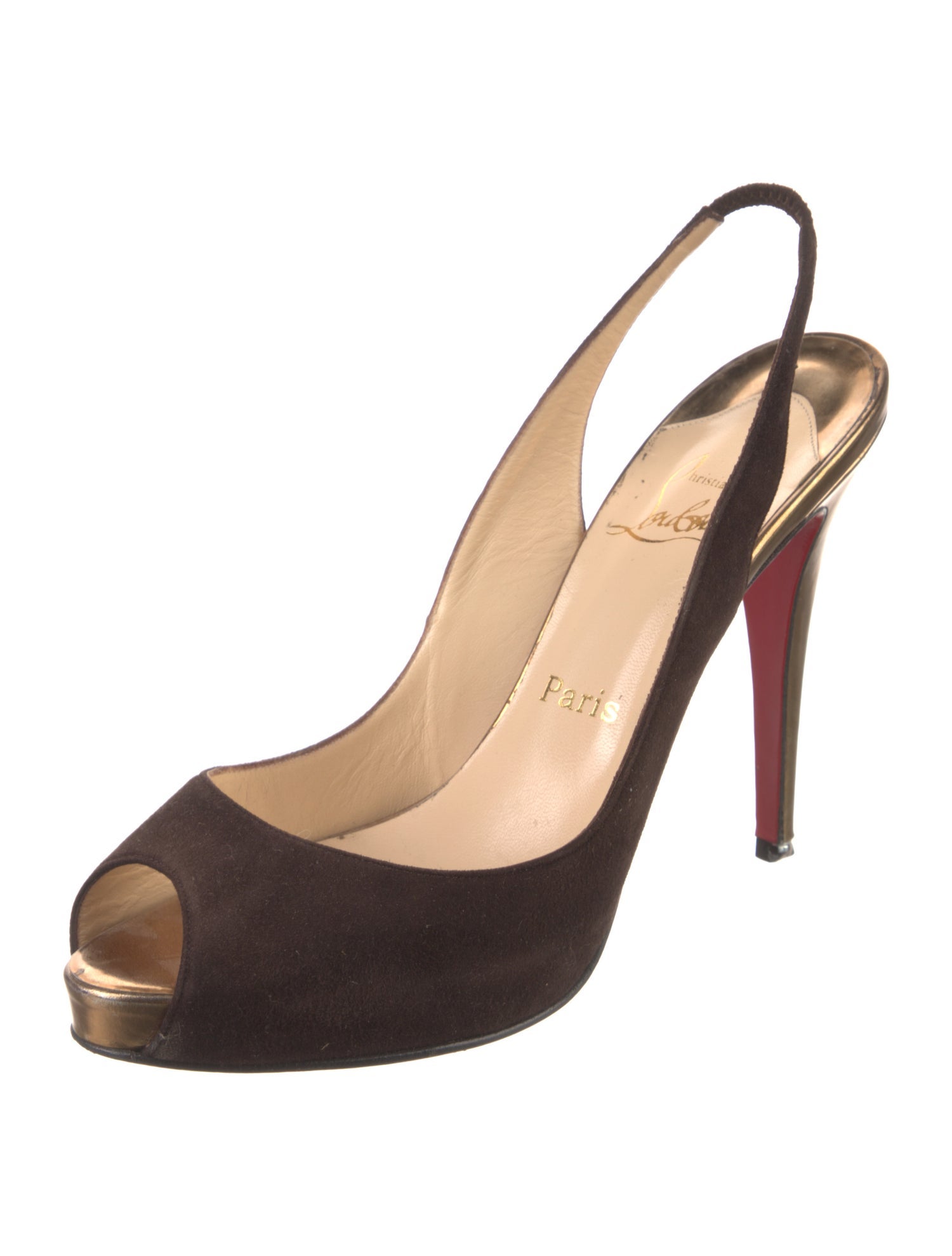 Christian Louboutin Suede Slingback Pumps