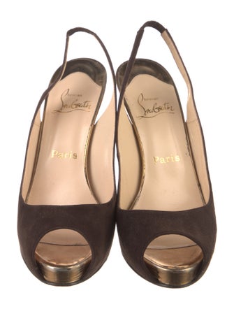 Christian Louboutin Suede Slingback Pumps