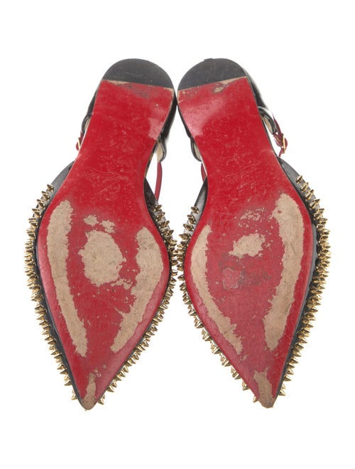 Christian Louboutin Spike Accents Patent Leather D'Orsay Flats