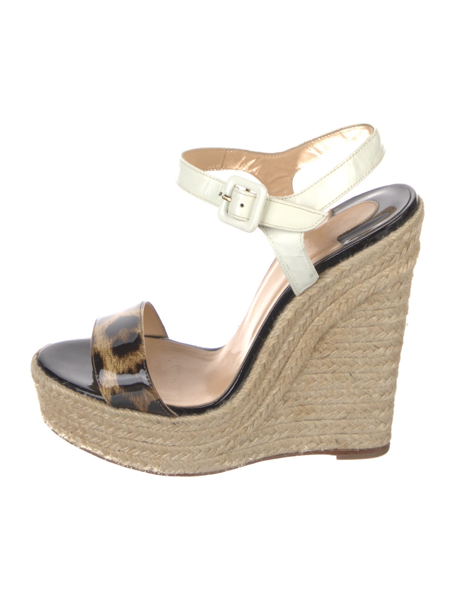 Christian Louboutin Leather Animal Print Espadrilles