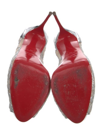 Christian Louboutin Lace Pattern Slingback Pumps