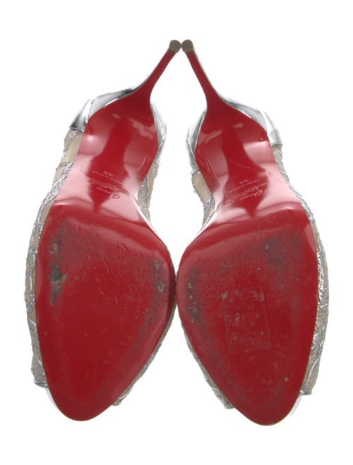 Christian Louboutin Lace Pattern Slingback Pumps