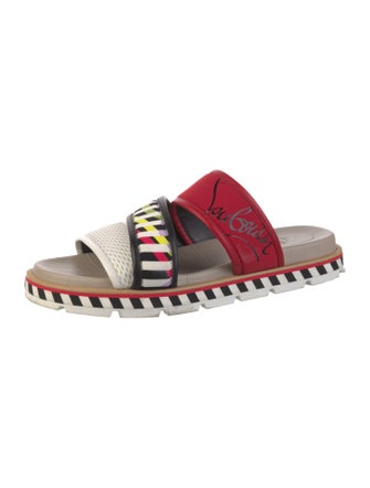 Christian Louboutin Printed Mesh Accents Slides