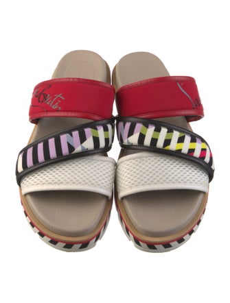 Christian Louboutin Printed Mesh Accents Slides