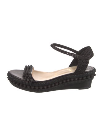 Christian Louboutin Spike Accents Leather Espadrilles