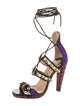 Christian Louboutin Leather Animal Print Gladiator Sandals