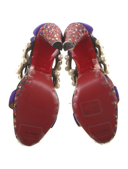 Christian Louboutin Leather Animal Print Gladiator Sandals