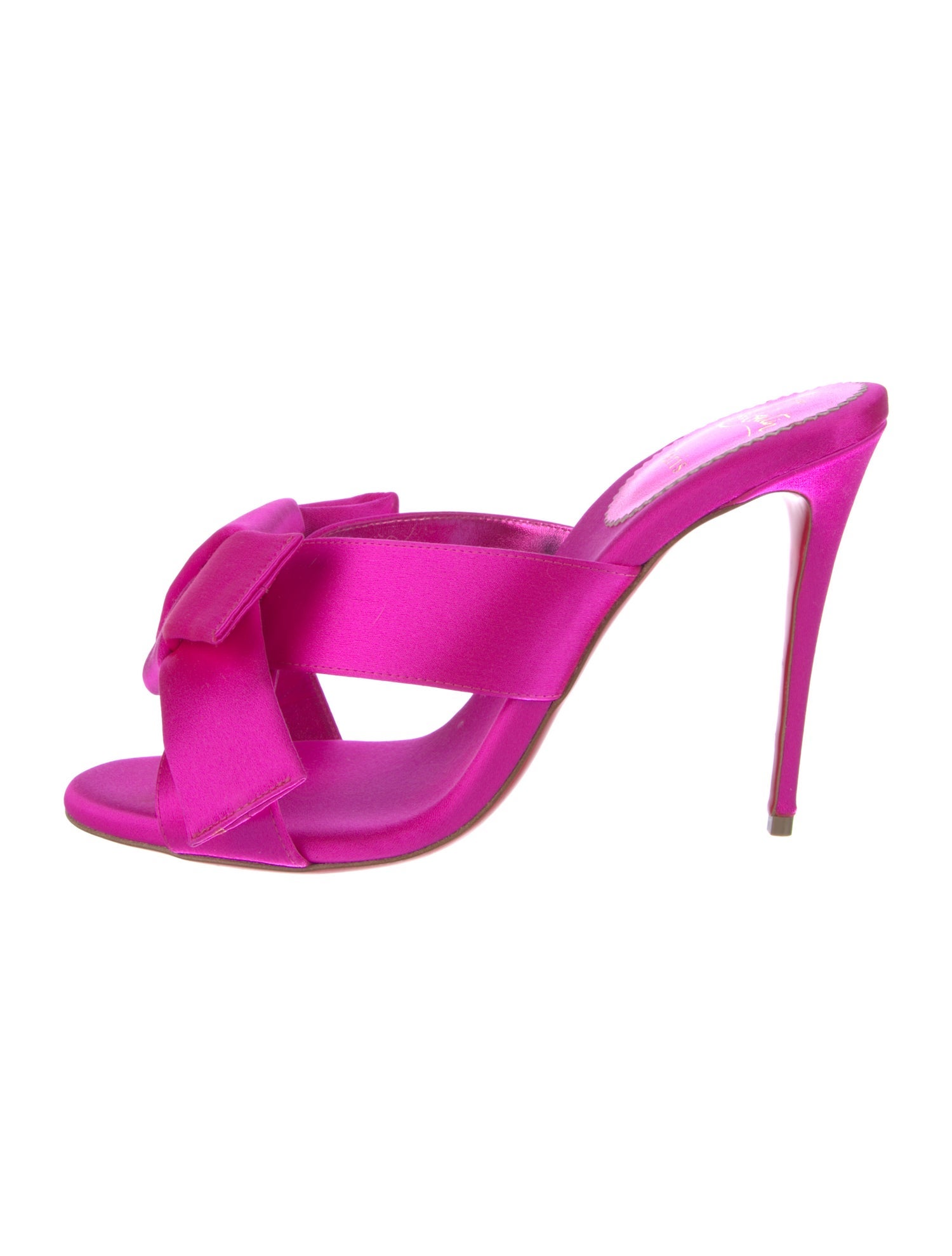 Christian Louboutin Satin Bow Accents Slides