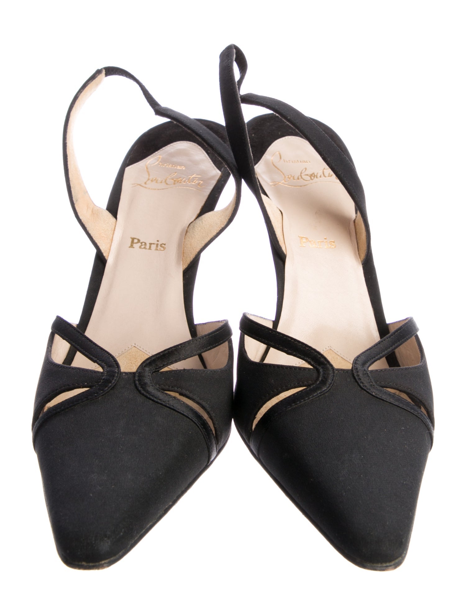 Christian Louboutin Satin Slingback Pumps