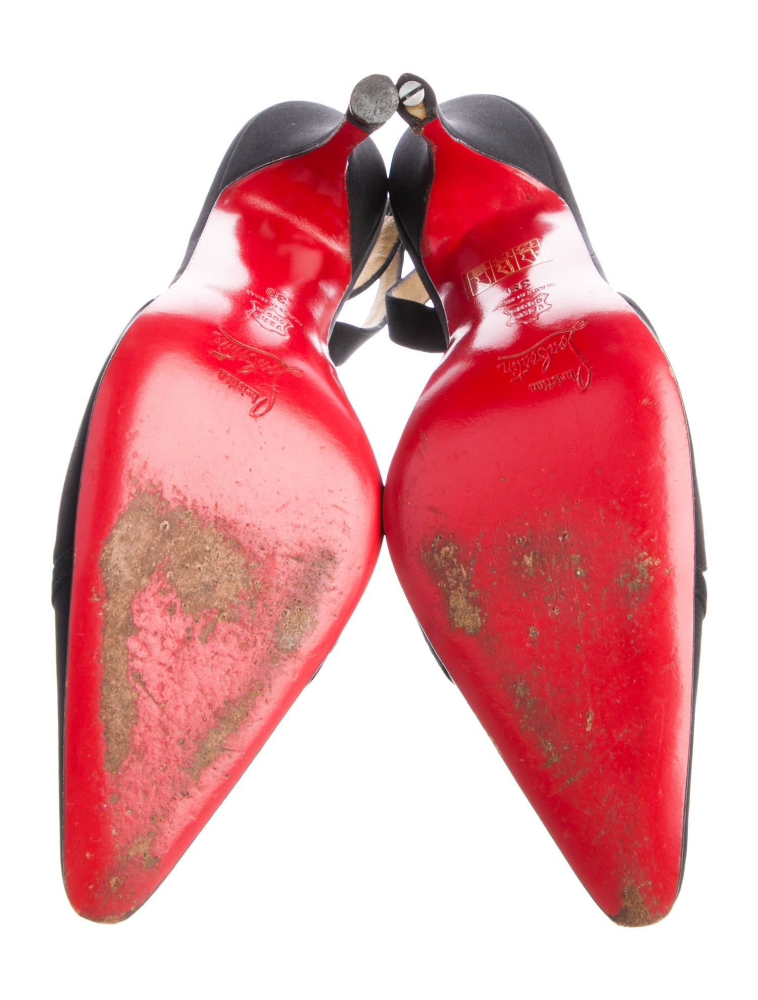 Christian Louboutin Satin Slingback Pumps