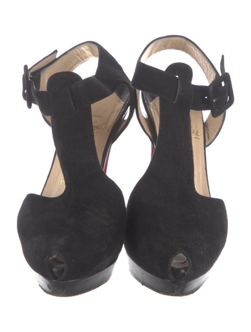 Christian Louboutin Suede T-Strap Pumps