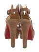 Christian Louboutin Suede Leather Trim Embellishment Slingback Sandals