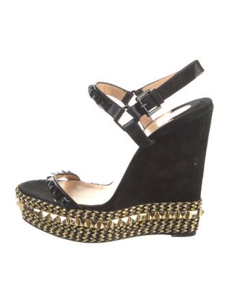 Christian Louboutin Suede Studded Accents Espadrilles